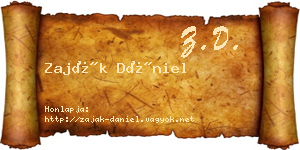 Zaják Dániel névjegykártya